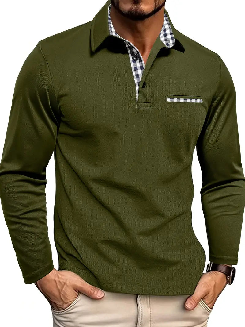 Herren Polo Langarm Paul – Baumwolle, taillierter Schnitt