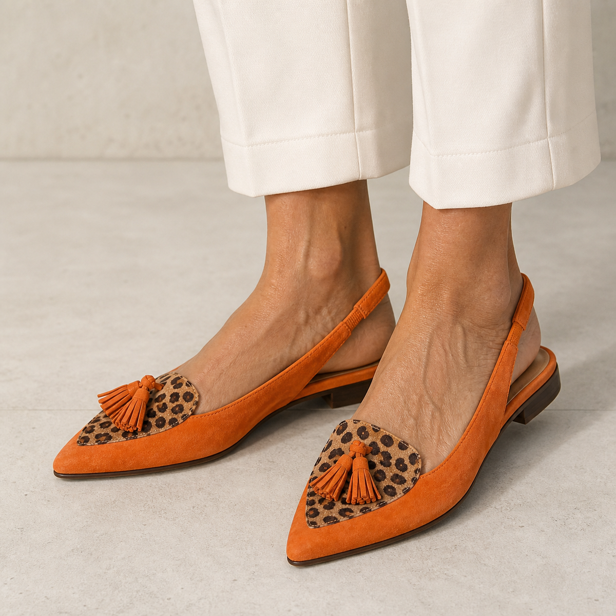 Damen Sandalen Lea – Flach mit Quasten, Wildleder