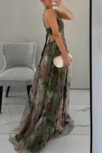 Damen Netzkleid Mila – Maxi, eng anliegend, Spaghettiträger