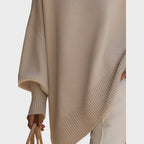 Damen Poncho Sophia – Asymmetrische Schnittform, Oversize Baumwollstrick