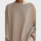 Damen Poncho Sophia – Asymmetrische Schnittform, Oversize Baumwollstrick