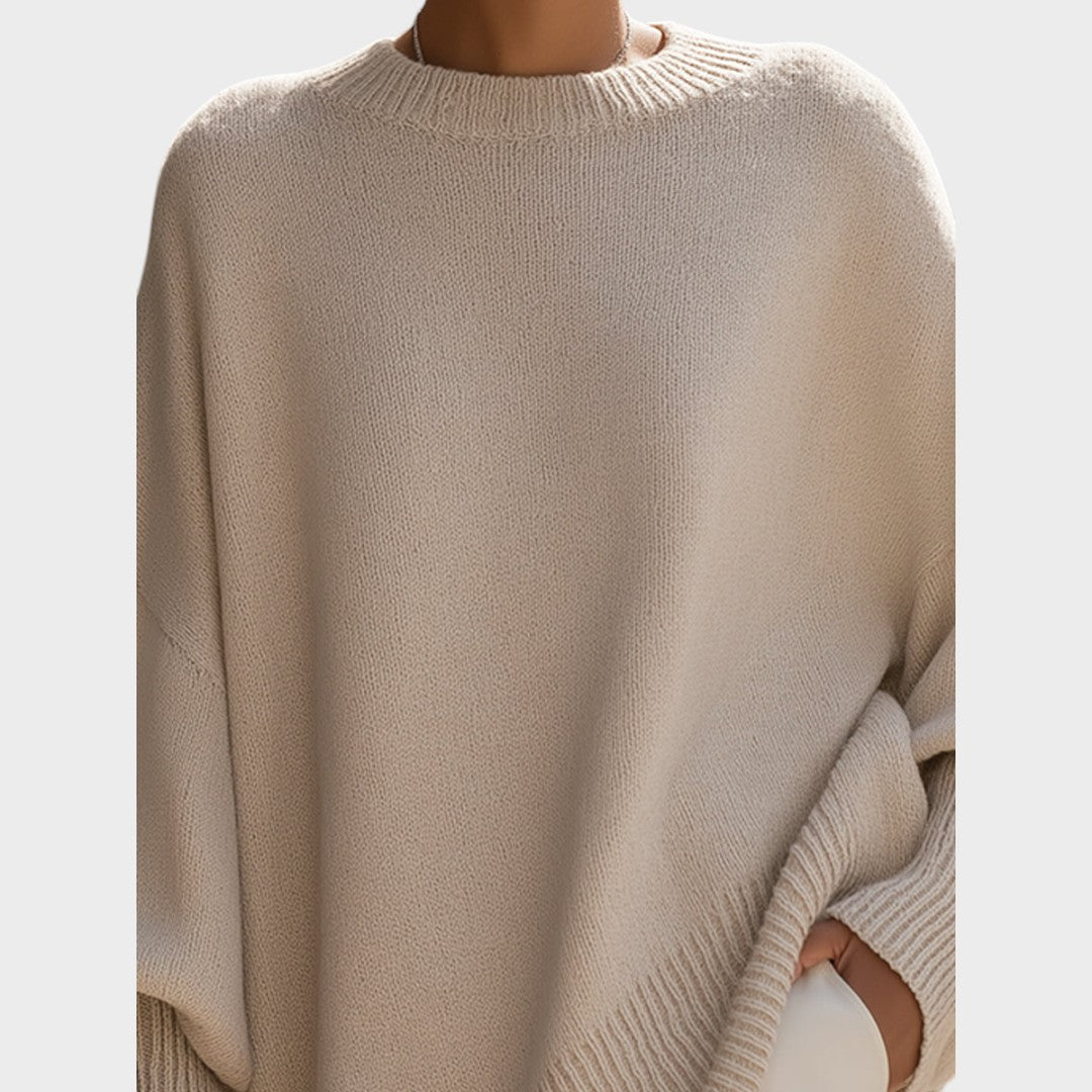 Damen Poncho Sophia – Asymmetrische Schnittform, Oversize Baumwollstrick