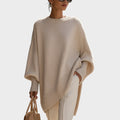 Damen Poncho Sophia – Asymmetrische Schnittform, Oversize Baumwollstrick