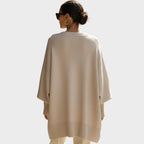 Damen Poncho Sophia – Asymmetrische Schnittform, Oversize Baumwollstrick