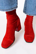 Damen Stiefeletten Greta – Weiches Wildleder, stabiler Blockabsatz
