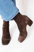 Damen Stiefeletten Greta – Weiches Wildleder, stabiler Blockabsatz