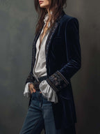 Damen Vintage Jacke Lina – Lang, elegant, zeitlos