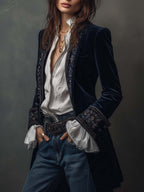 Damen Vintage Jacke Lina – Lang, elegant, zeitlos