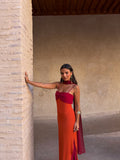 Damen Kleid Sophia – Zweifarbig mit Halstuch, elegant