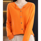 Cárdigan mujer lana merino y cachemira cuello redondo - vista 8