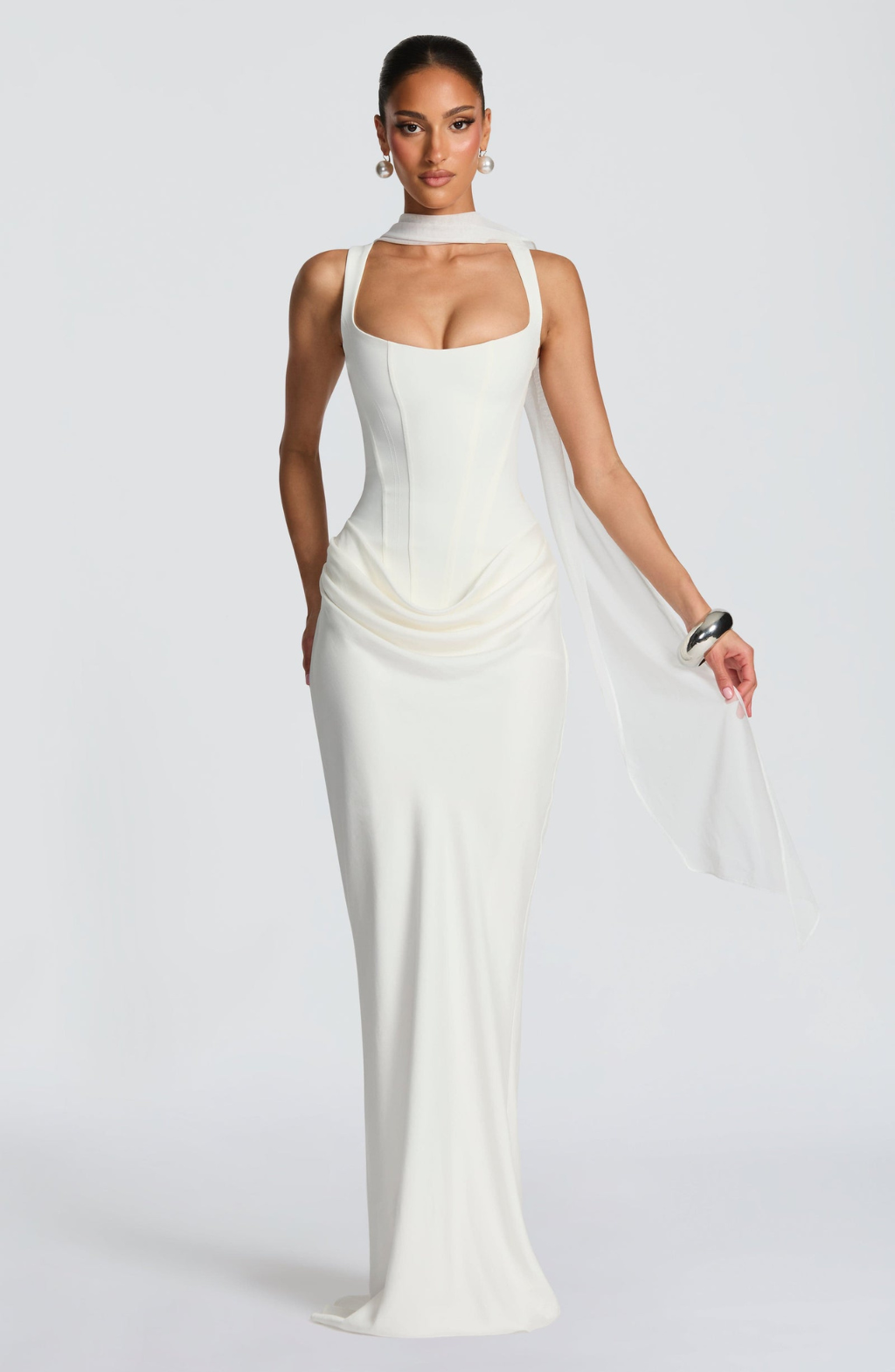 Damen Maxikleid Greta – Sanduhrform mit Korsett