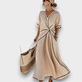 Damenkleid Lena – Sommerkleid Leinen mit V-Ausschnitt