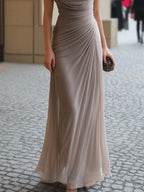 Damen Maxikleid elegant Lena – Drapierter Ausschnitt, fließend