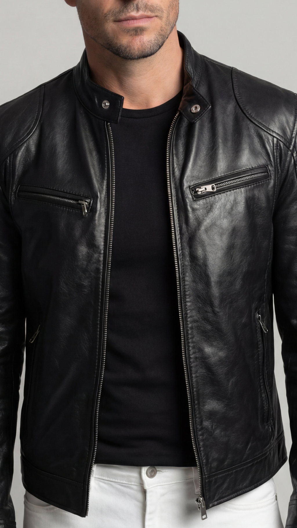 Herrenjacke Felix – Kunstleder elegant mit Futter