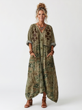 Damen Midikleid Mira – Oversized Schnitt mit Knöpfen und Taschen