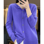 Cárdigan mujer lana merino y cachemira cuello redondo - vista 3