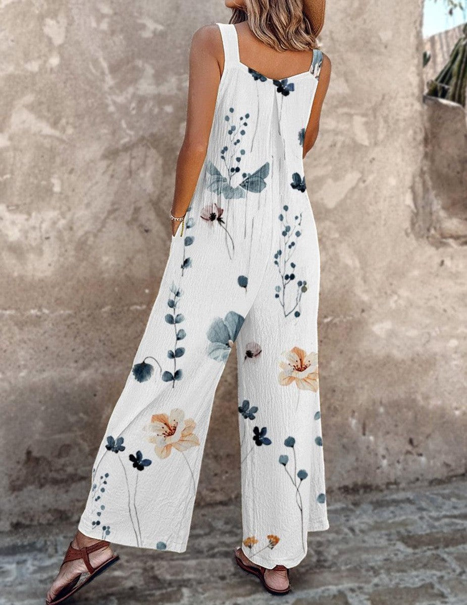 Damen Trägerkleid Lena – Schwarz mit Gänseblümchen, Locker & Bequem