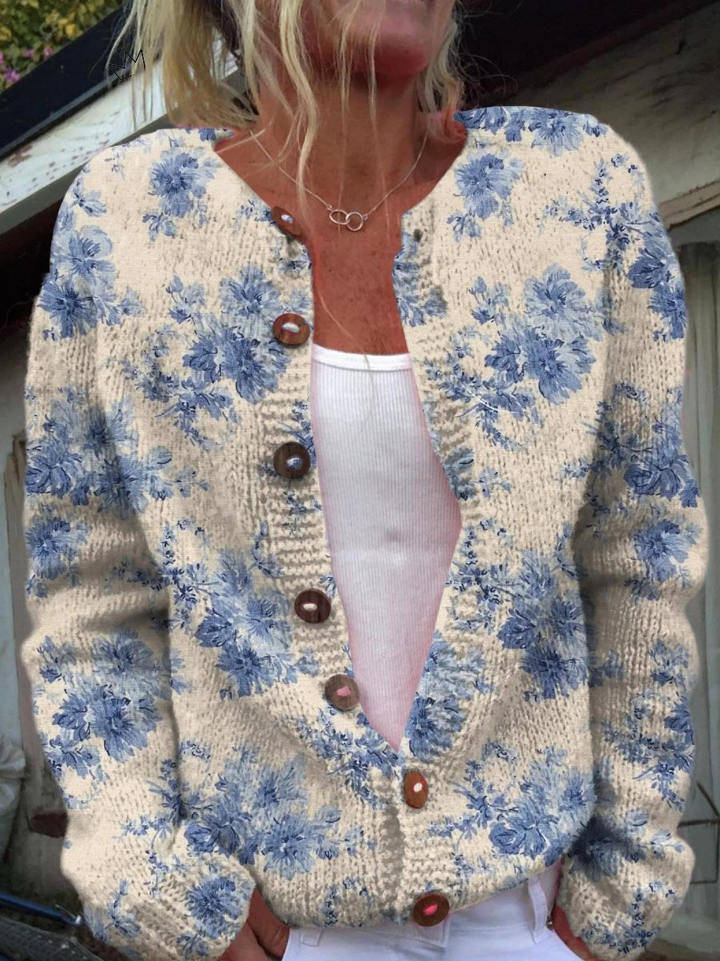 Damen Cardigan Helena – Vintage Strickstoff, klassischer Schnitt
