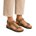Herren Sandale Paul – Beige, Minimaldesign, Klebeverschluss