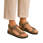 Herren Sandale Paul – Beige, Minimaldesign, Klebeverschluss