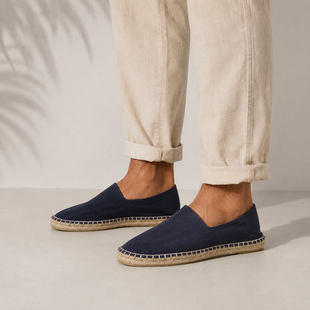 Herren Espadrilles Felix – Marineblau, Jute, leicht
