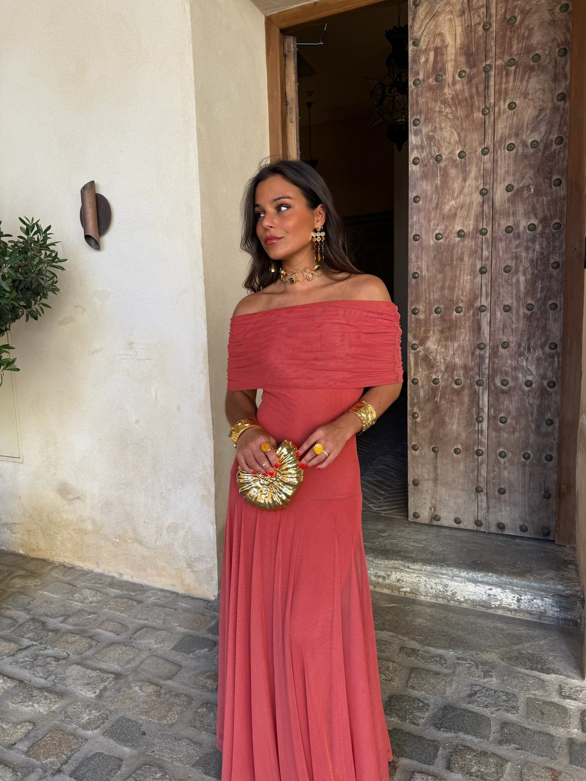 Damen Tüllkleid Rosa – Elastischer Schnitt, fließend
