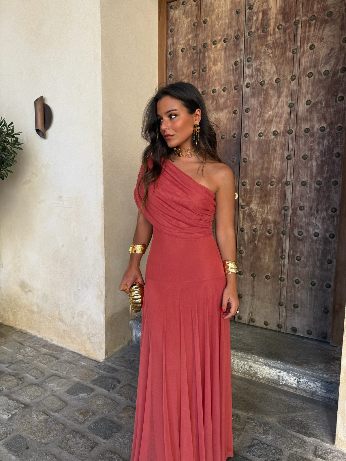 Damen Tüllkleid Rosa – Elastischer Schnitt, fließend