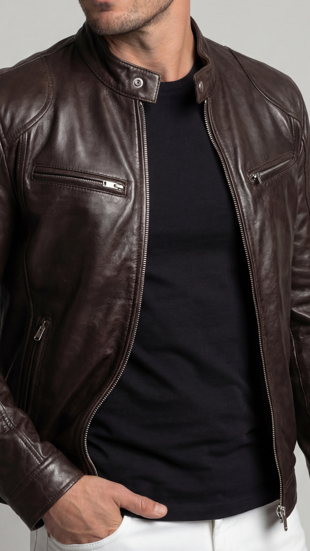 Herrenjacke Felix – Kunstleder elegant mit Futter