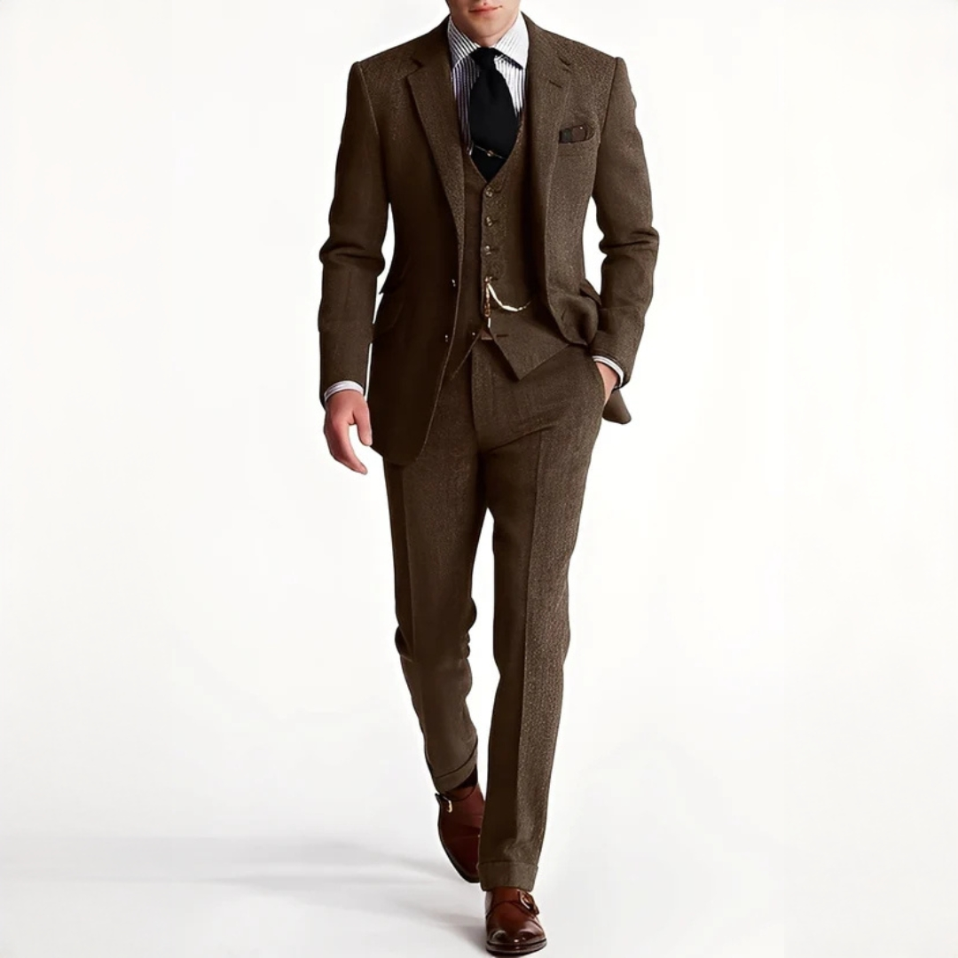 Herrenanzug Felix – Tweed Dreiteiler klassisch elegant