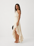Damen Hochzeitskleid Emma – Asymmetrischer Volant & Neckholder