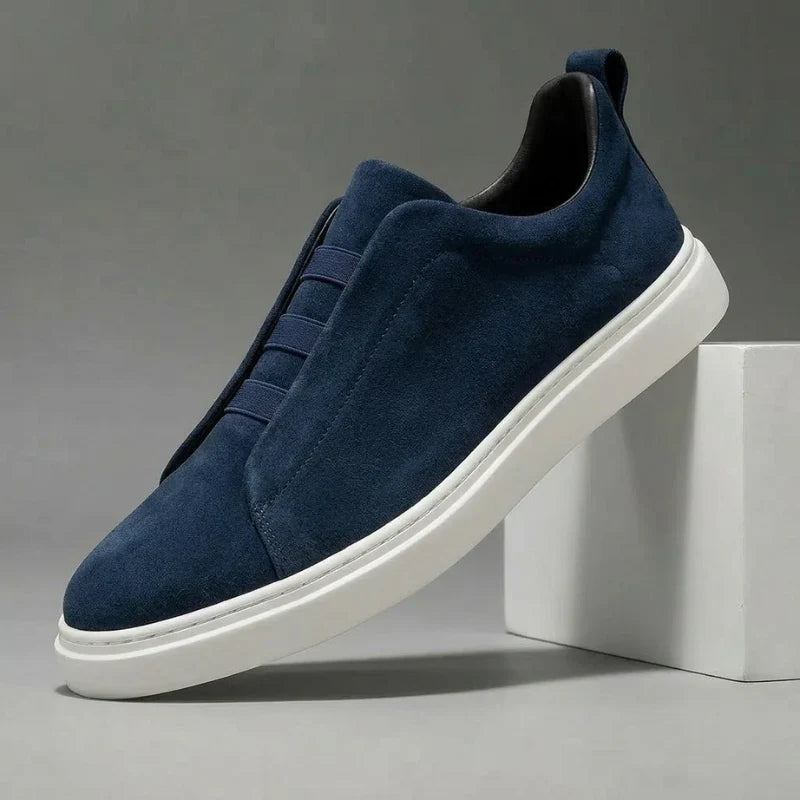 Herren Slip-On Wildlederschuhe Paul – Elegant, cremefarbene Sohle