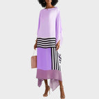 Damen Kleid Anna – Geometrisches Design, weite Ärmel