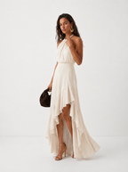Damen Hochzeitskleid Emma – Asymmetrischer Volant & Neckholder