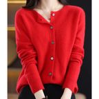 Cárdigan mujer lana merino y cachemira cuello redondo - vista 14