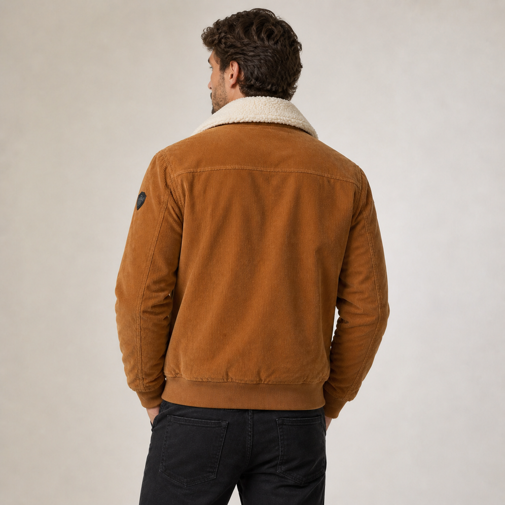 Herren Cordjacke Felix – Strukturierter Kragen, Innenfutter