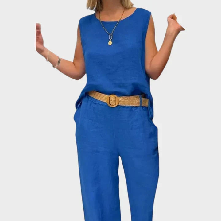 Damen Boho Zweiteiler Emma – Fließender Stoff Naturtöne