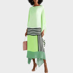 Damen Kleid Anna – Geometrisches Design, weite Ärmel