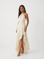 Damen Hochzeitskleid Emma – Asymmetrischer Volant & Neckholder