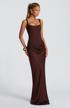 Damen Maxikleid Greta – Sanduhrform mit Korsett