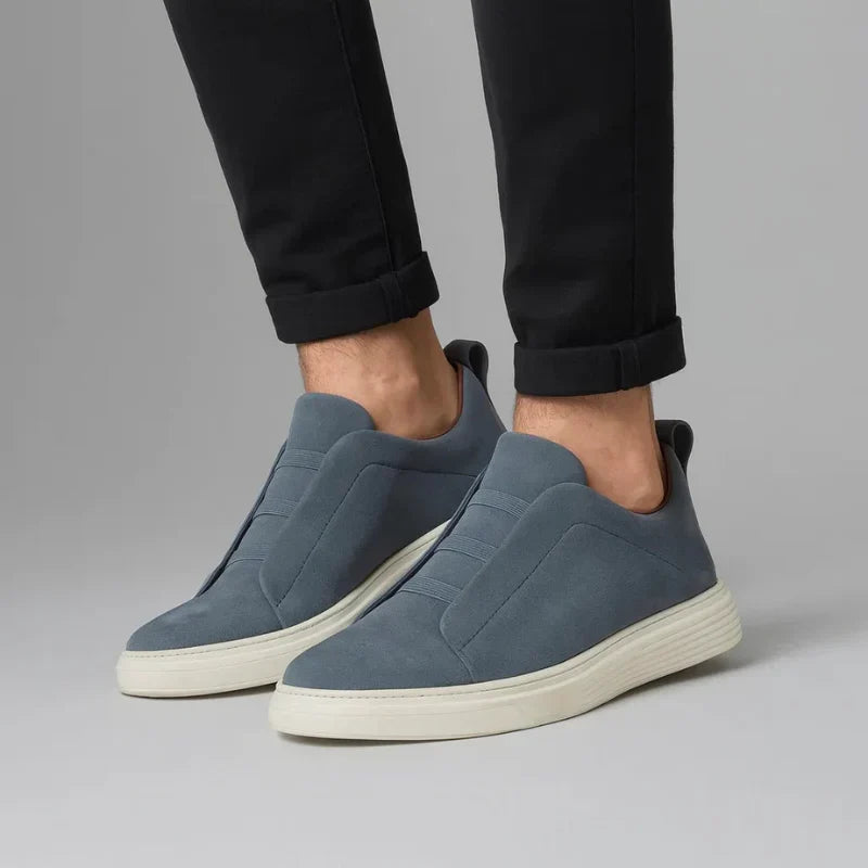 Herren Slip-On Wildlederschuhe Paul – Elegant, cremefarbene Sohle