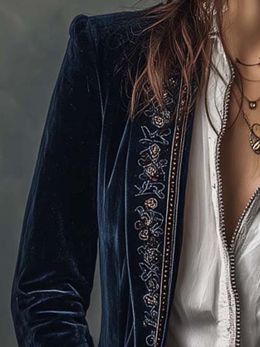 Damen Vintage Jacke Lina – Lang, elegant, zeitlos