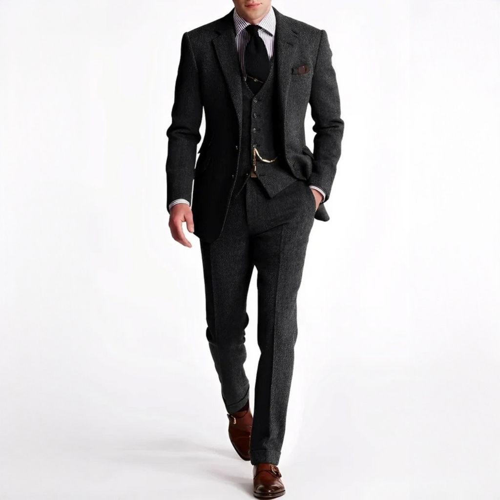 Herrenanzug Felix – Tweed Dreiteiler klassisch elegant