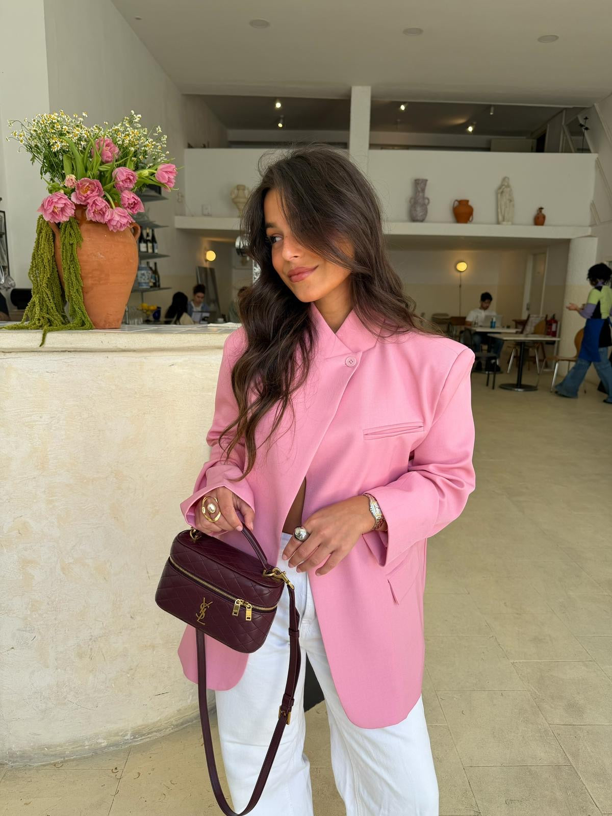 Damen Blazer Emma – Asymmetrischer Schnitt, Rosa, Elegant