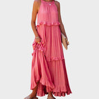 Damen Kleid ohne Ärmel Emma – Volantdetails fließender Schnitt