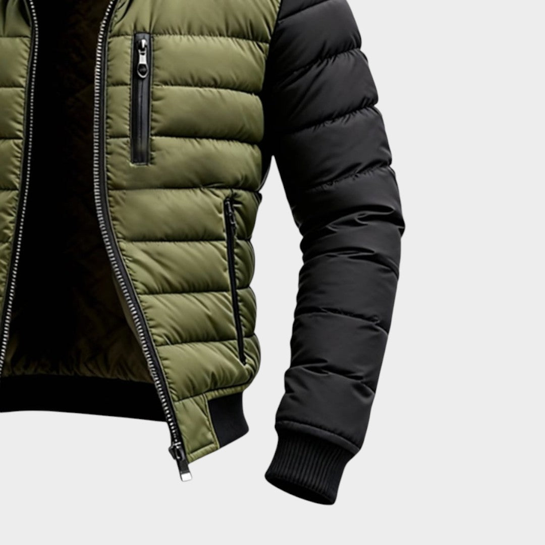 Herren Steppjacke Paul – Moderner Look, Kontrastärmel, winddicht