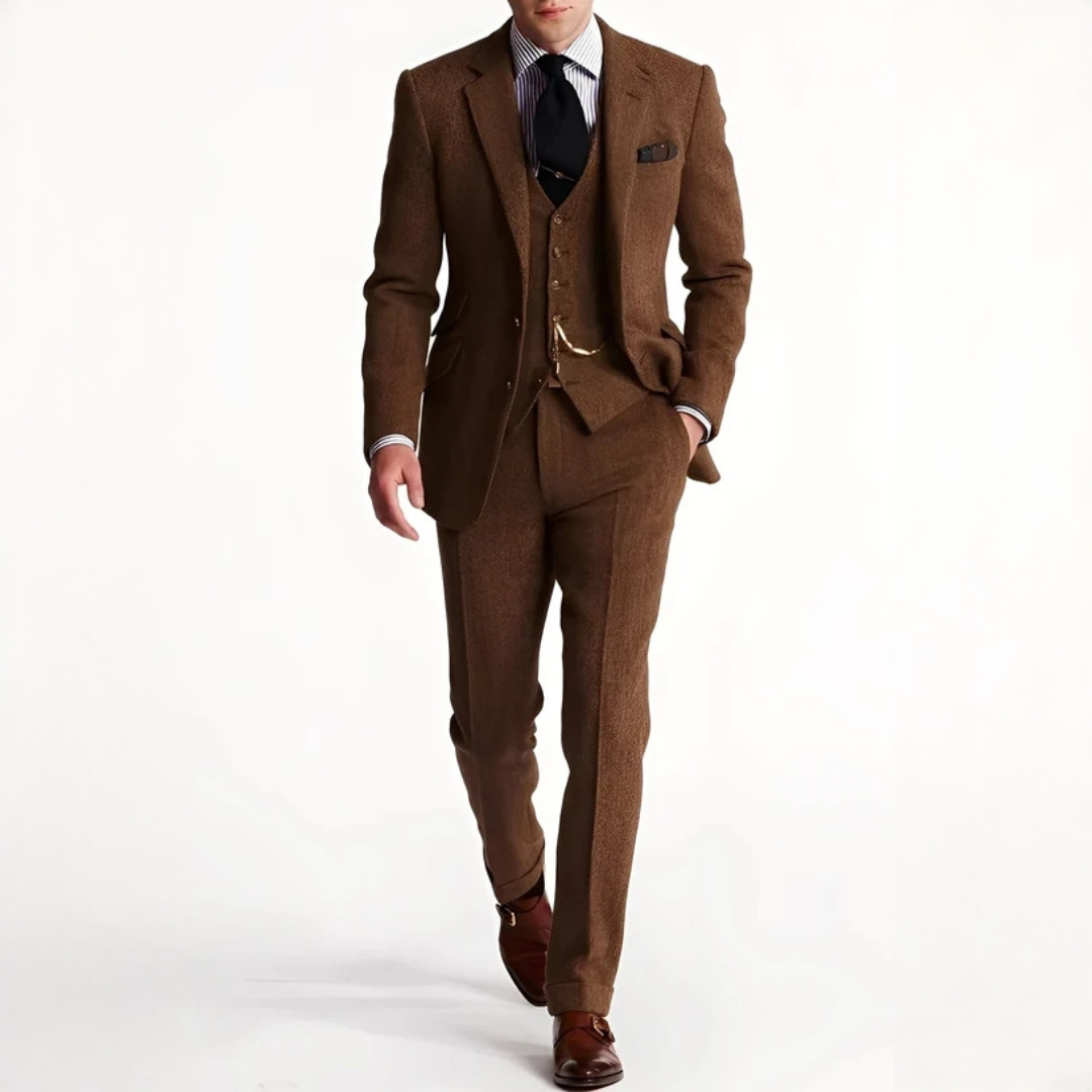 Herrenanzug Felix – Tweed Dreiteiler klassisch elegant