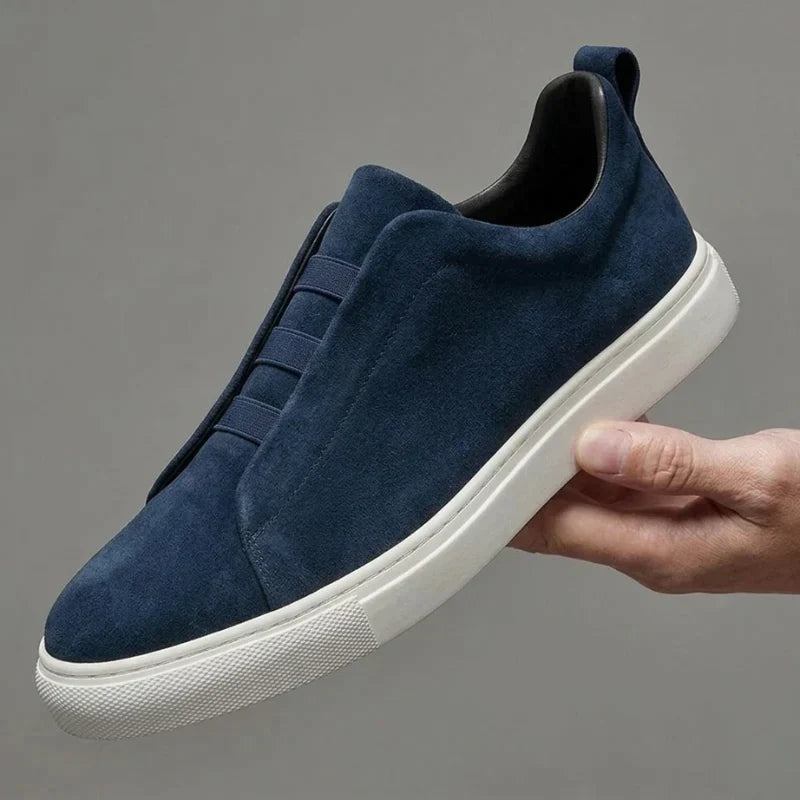 Herren Slip-On Wildlederschuhe Paul – Elegant, cremefarbene Sohle