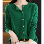 Cárdigan mujer lana merino y cachemira cuello redondo - vista 12