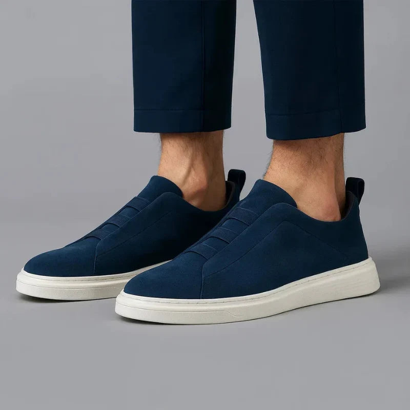 Herren Slip-On Wildlederschuhe Paul – Elegant, cremefarbene Sohle