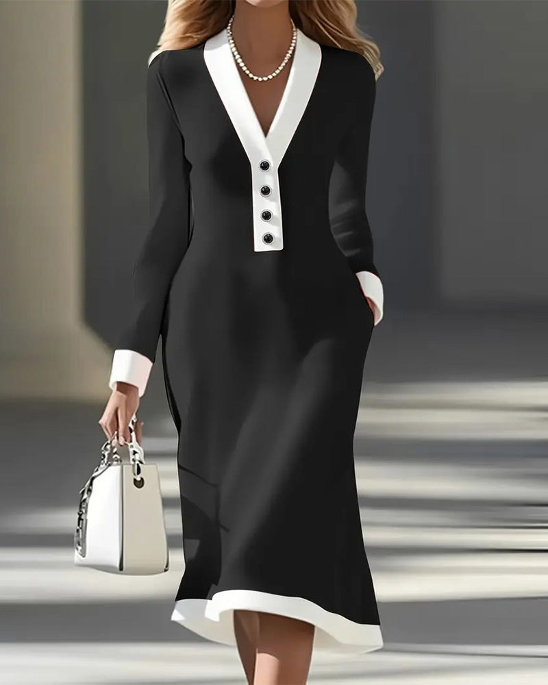 Damen Kleid Lina – Langarm elegant, moderner Schnitt